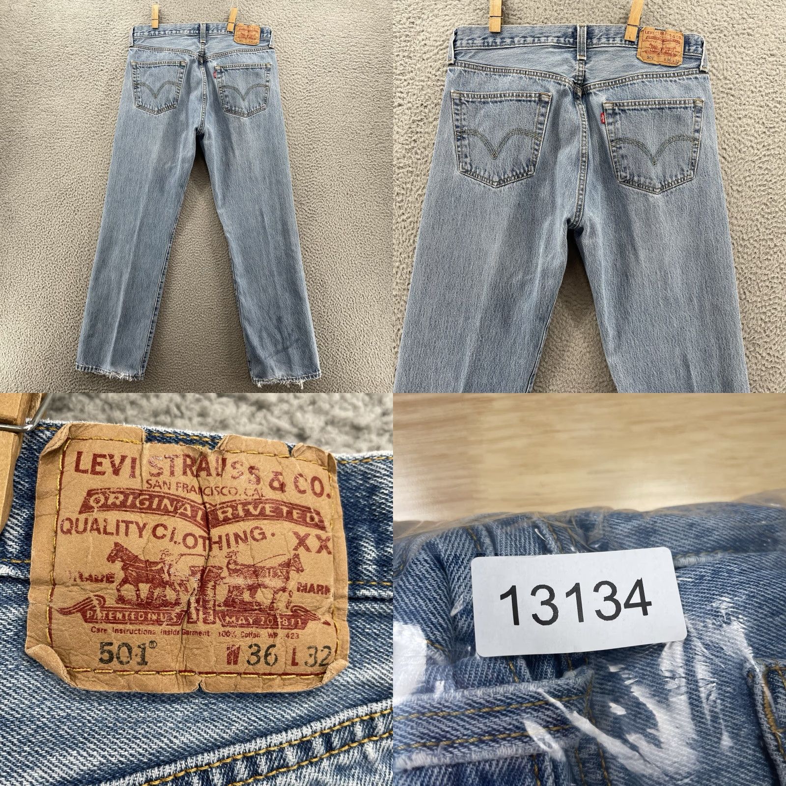 Levi's VINTAGE Levi's 501 Jeans Mens 34x30 Blue Denim Button Fly 90s Streetwear Skate Levi's 500 Series Mens Jeans Size US 34 / EU 50 - 9 Thumbnail