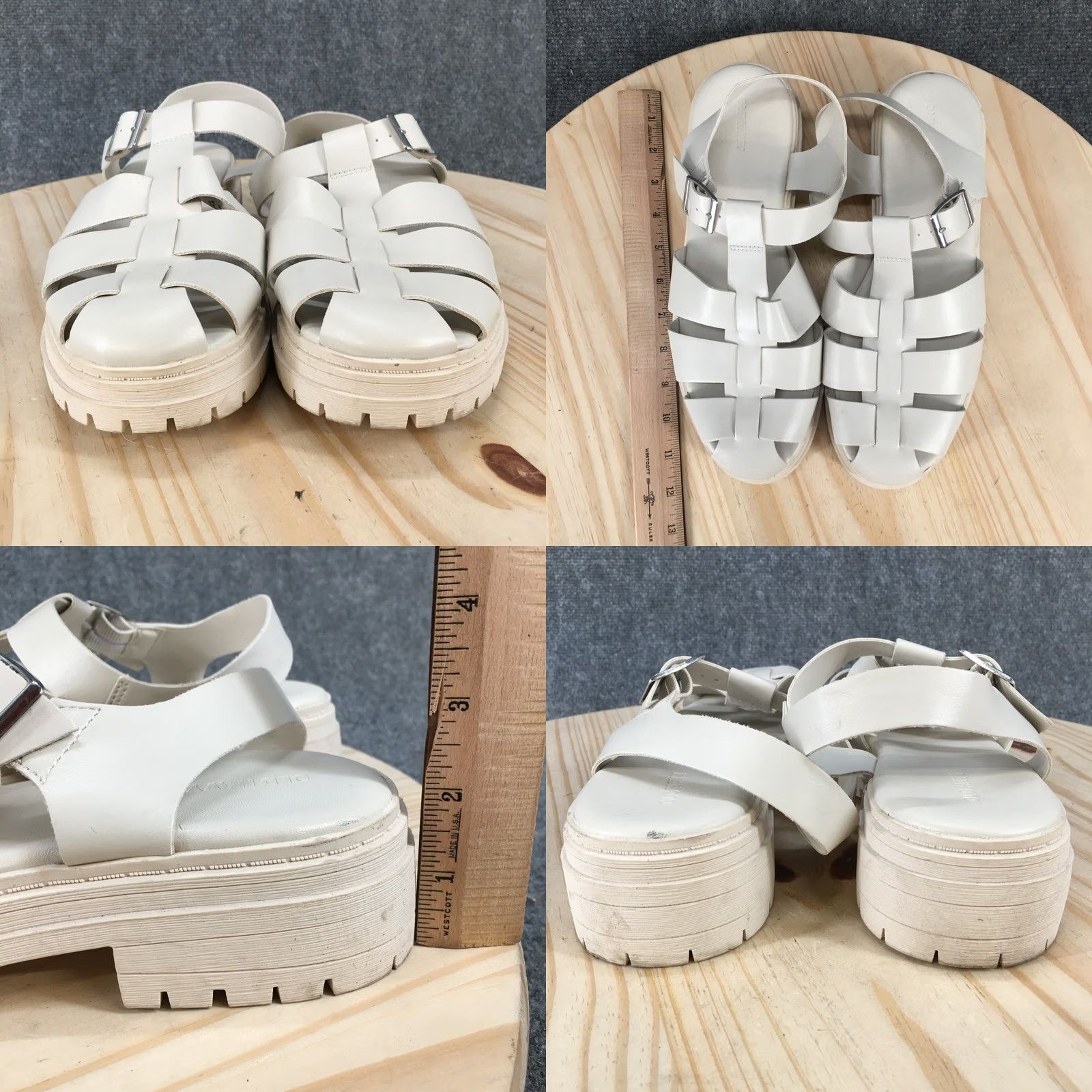 Old Navy Old Navy Sandals Womens 11 Black Leather Chunky Fisherman Lug Strap Buckle Sandals Size US 11 / IT 41 - 8 Thumbnail