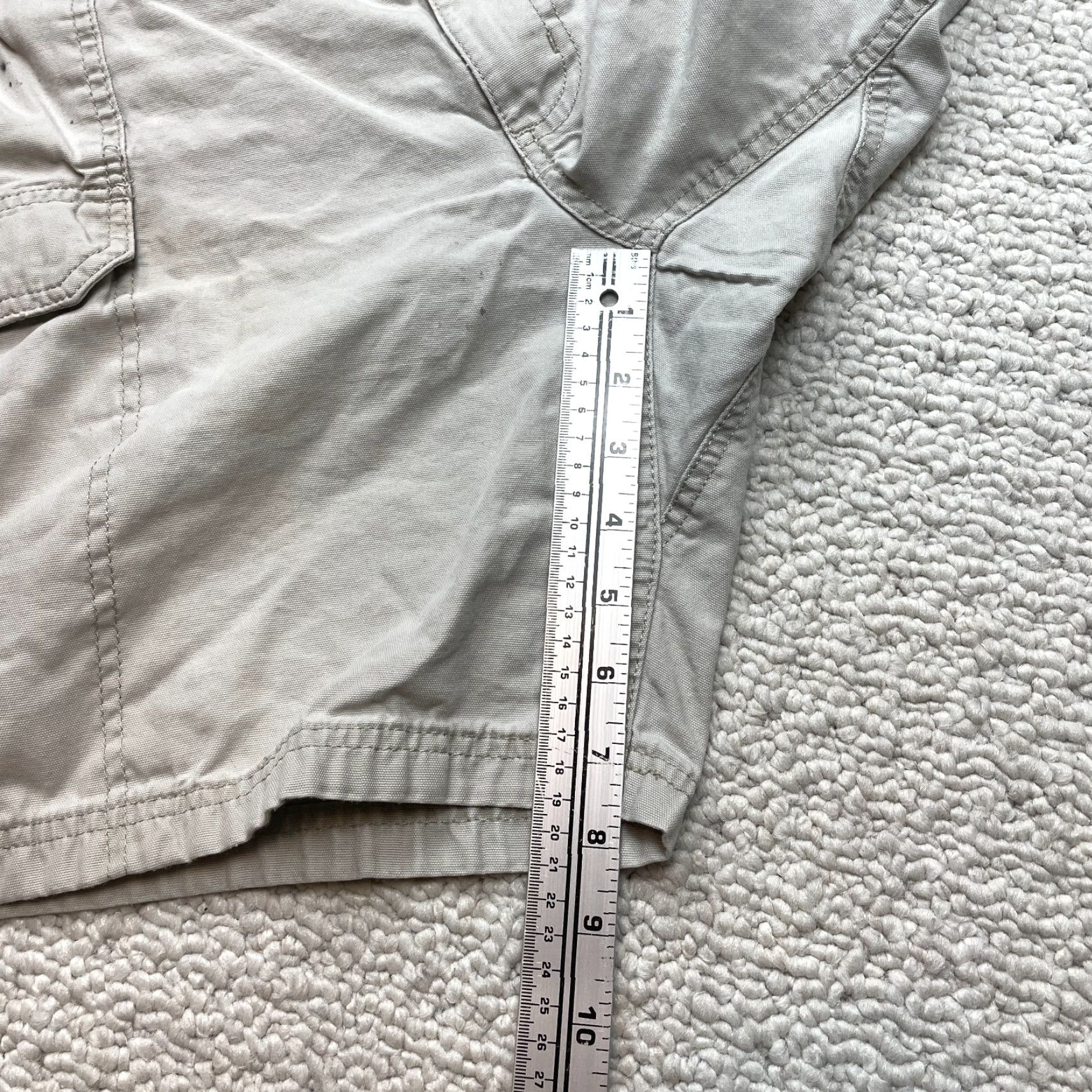 Vintage Unbranded Cargo Shorts Mens 42 Light Beige Pockets 7" Inseam Solid Stretch Size US 42 / EU 58 - 7 Thumbnail