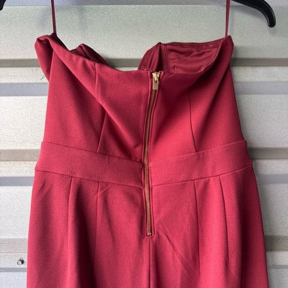Express Express Strapless Red Jumpsuit Sz 6 Size M / US 6-8 / IT 42-44 - 4 Thumbnail