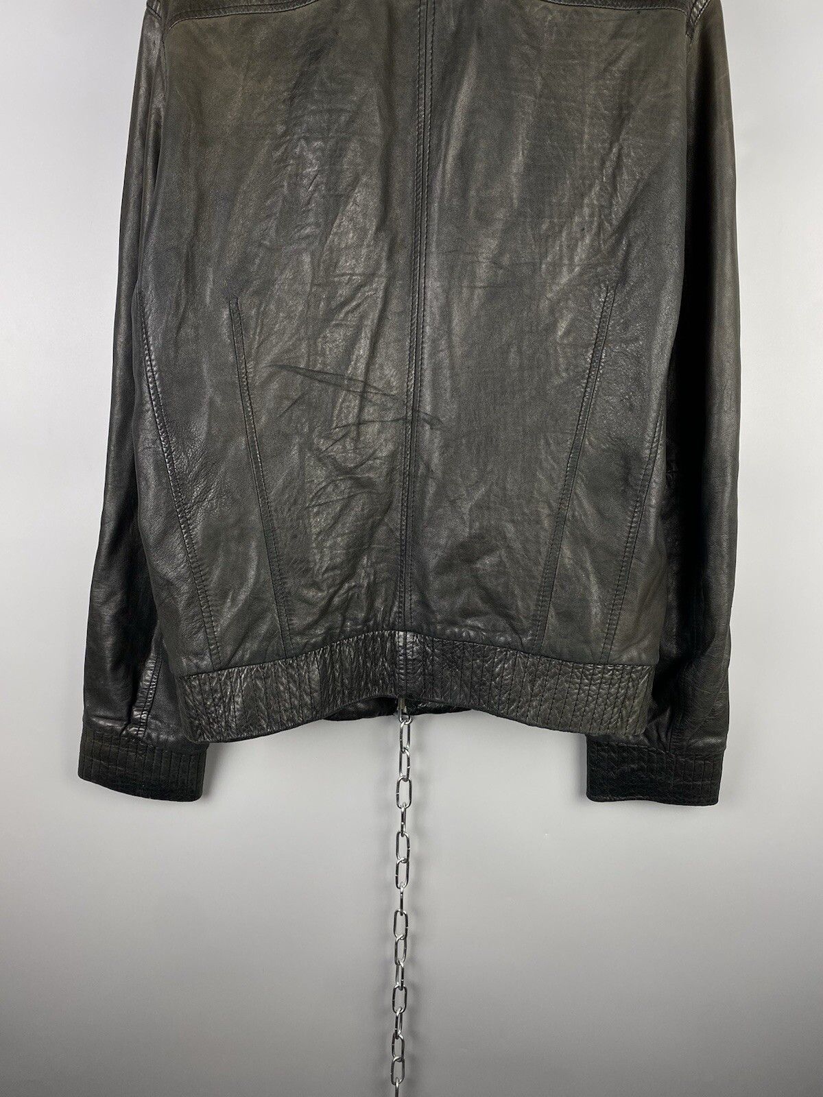 Allsaints Vintage Allsaints Mens Leather Biker Zip Bomber Jacket Size US M / EU 48-50 / 2 - 14 Thumbnail