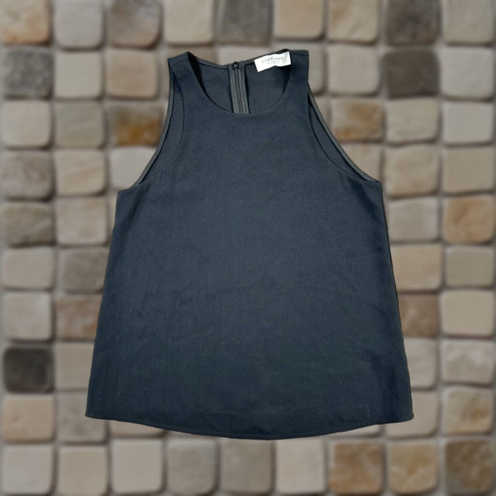 Everlane Everlane Shirt Womens 00 Black Tank Top Sleeveless Scoop Neck Casual Basic Knit Viscose Woven Relaxed Regular Size XXS / US 00 / IT 34 - 1 Thumbnail