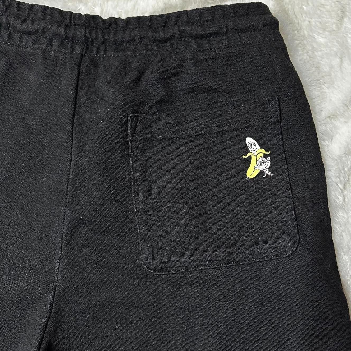 Designer Bananas Monkey Premium Logo Sweat Shorts 7.5” Black Men’s S Size US 30 / EU 46 - 4 Thumbnail