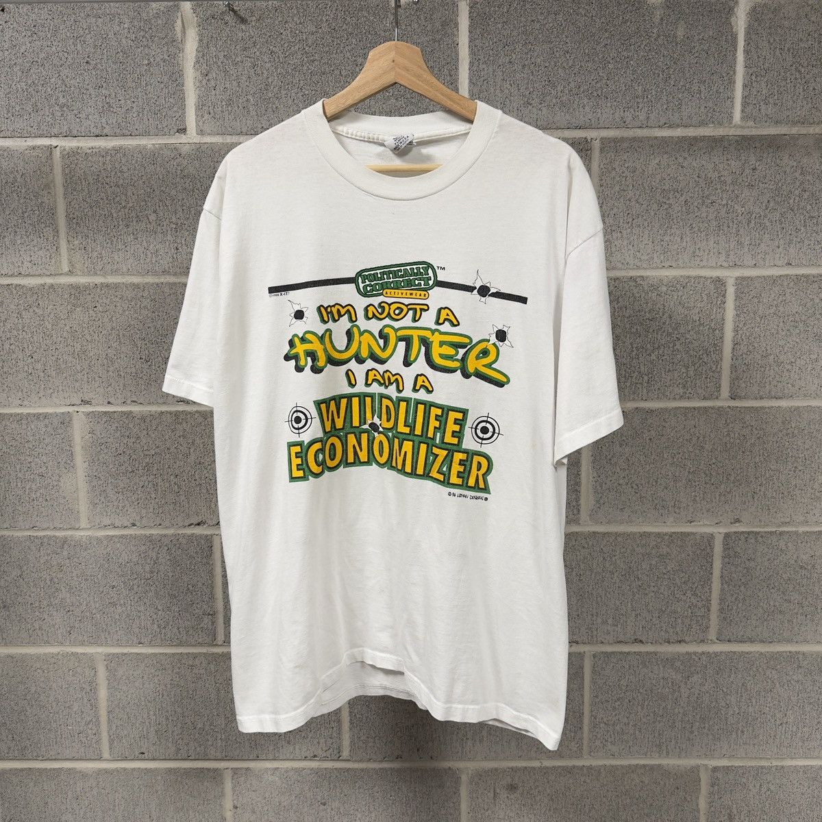 Vintage 90s I'm Not A Hunter Shirt Thrashed Faded ERD Grunge Size US XL / EU 56 / 4 - 1 Thumbnail