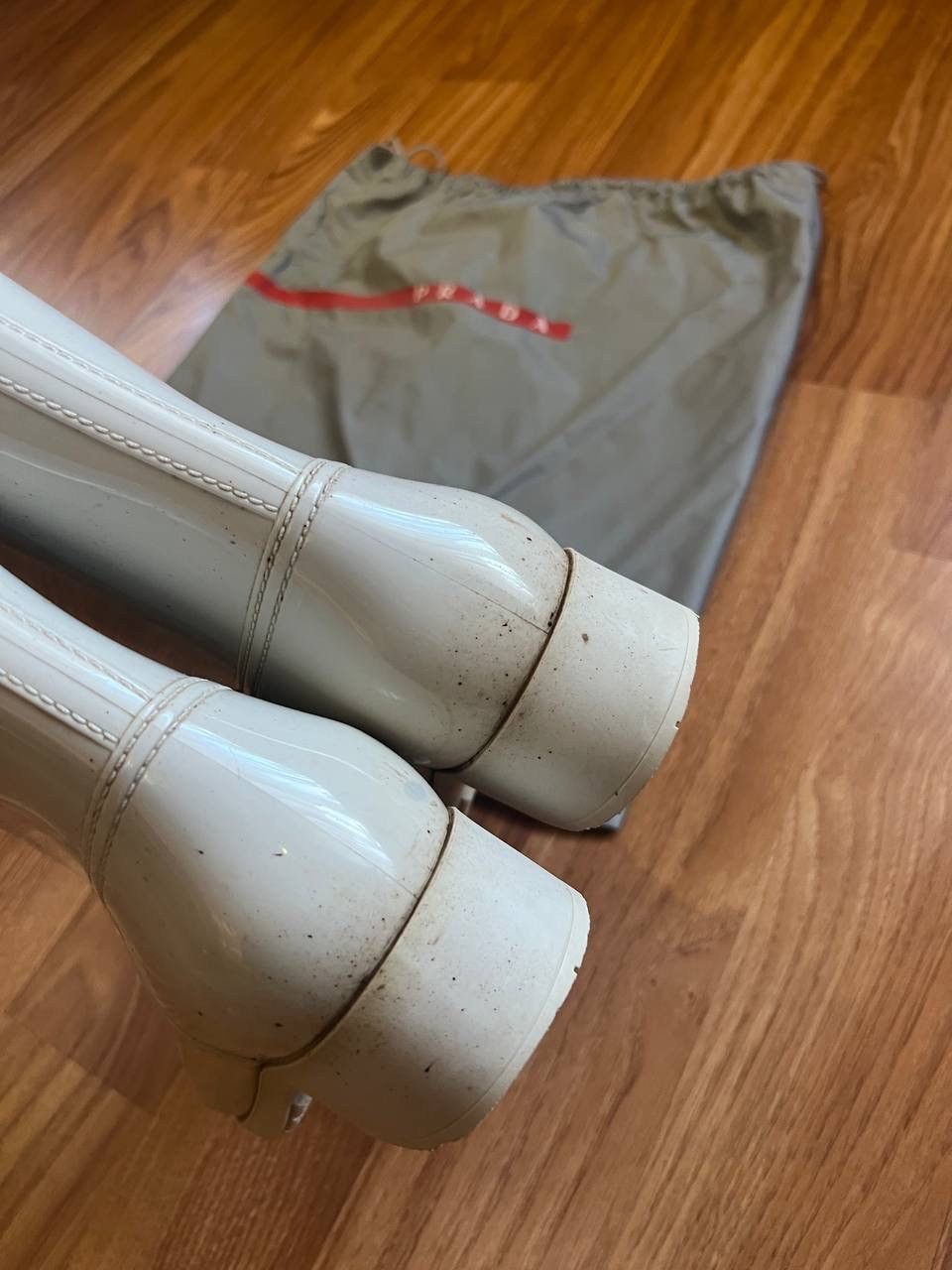 Prada Prada Logo Rubber Rain Boots Size US 8 / IT 38 - 14 Thumbnail
