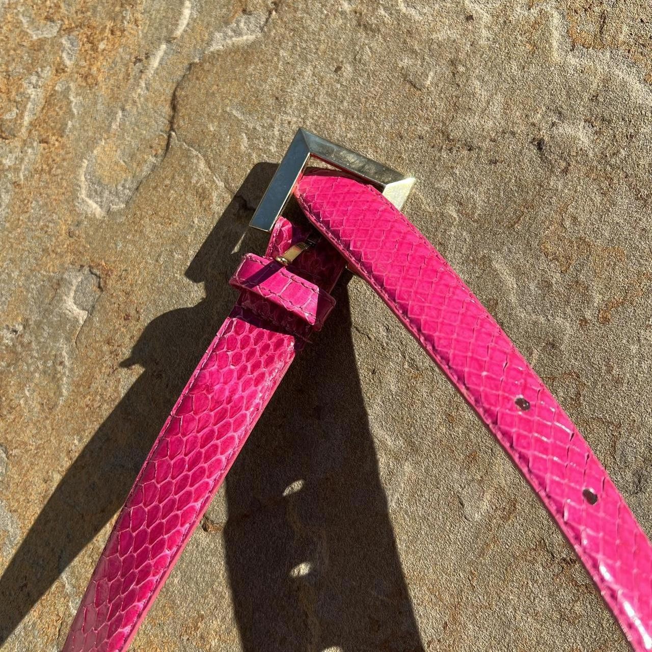 Vintage Vintage 80s Genuine Snake Skin Pink Belt Size ONE SIZE - 2 Thumbnail