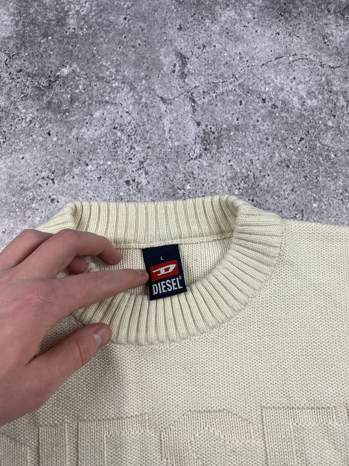 Diesel VINTAGE DIESEL JUNYA WATANABE Y2K BOX LOGO KNIT SWEATER 00’s Size US L / EU 52-54 / 3 - 4 Thumbnail