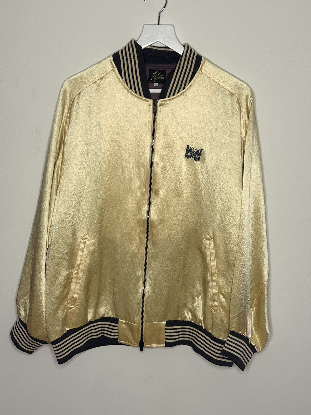 Needles Kyoto Exclusive Gold Bomber Souvenir Jacket Size US L / EU 52-54 / 3 - 1 Thumbnail