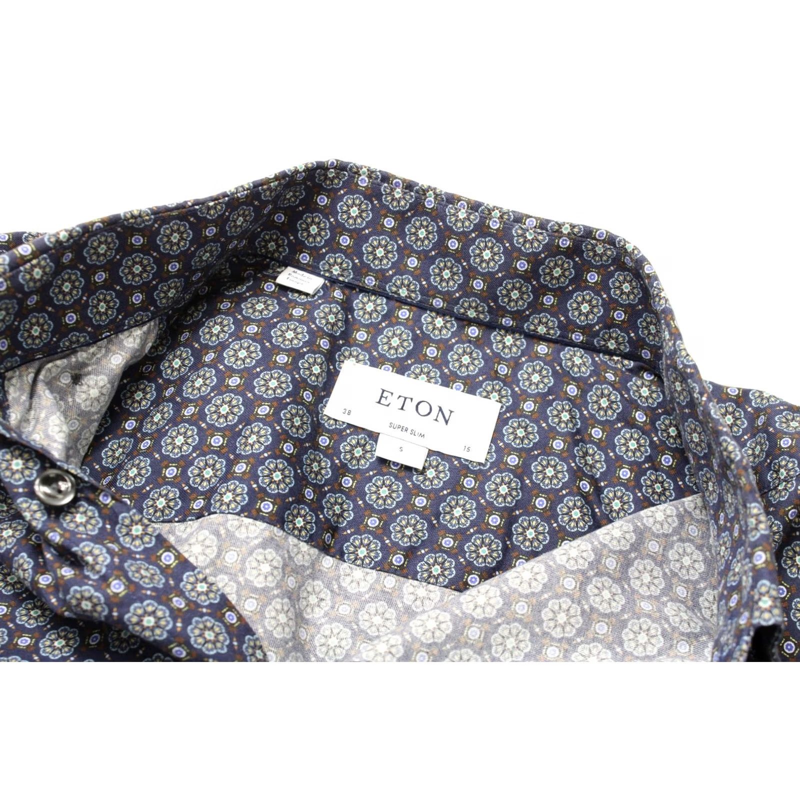 Eton Eton Super Slim Shirt Men's SMALL Button Up Patterned Spread Collar Size US S / EU 44-46 / 1 - 4 Thumbnail