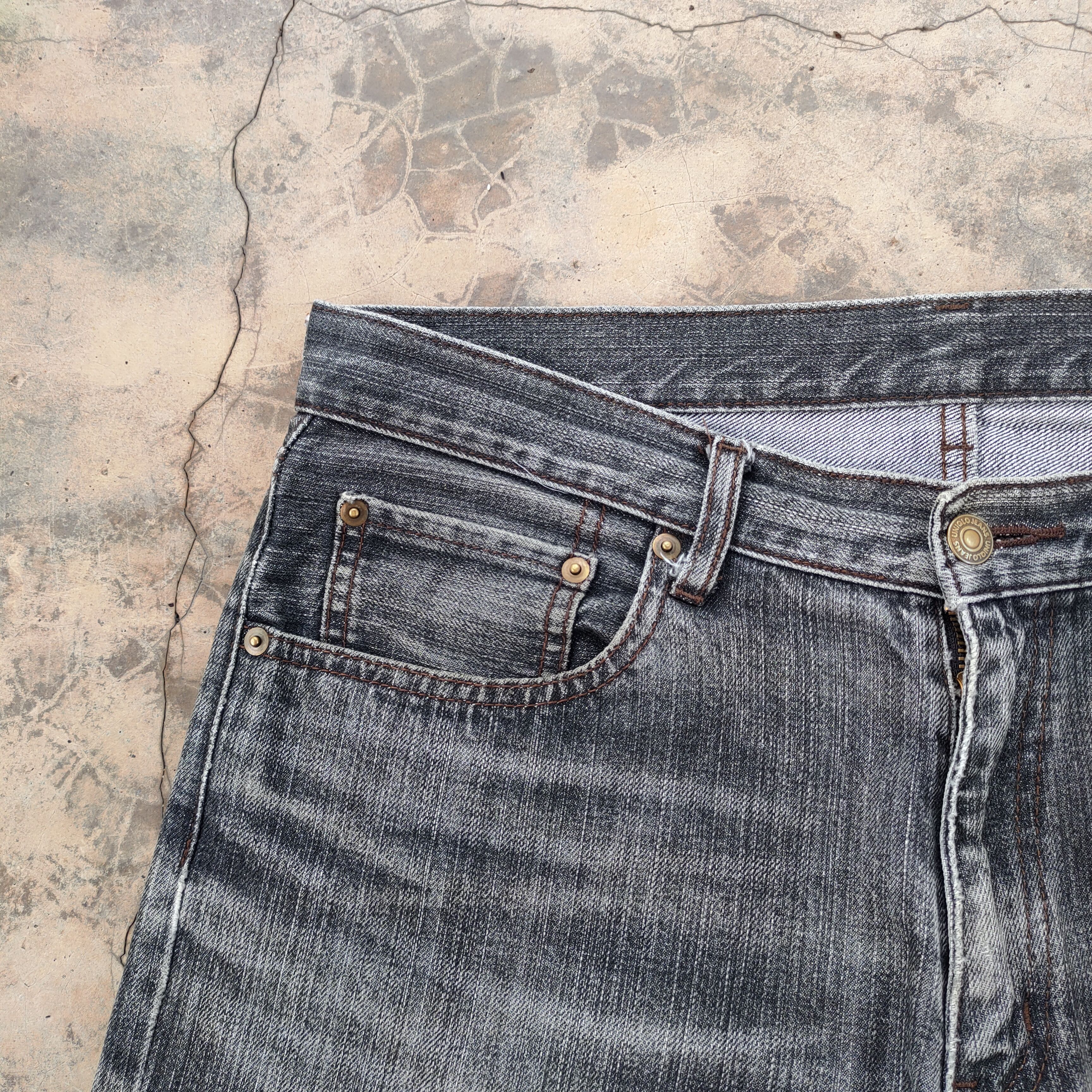 Japanese Brand Vintage japanese black ripped jeans denim pants Size US 34 / EU 50 - 6 Thumbnail