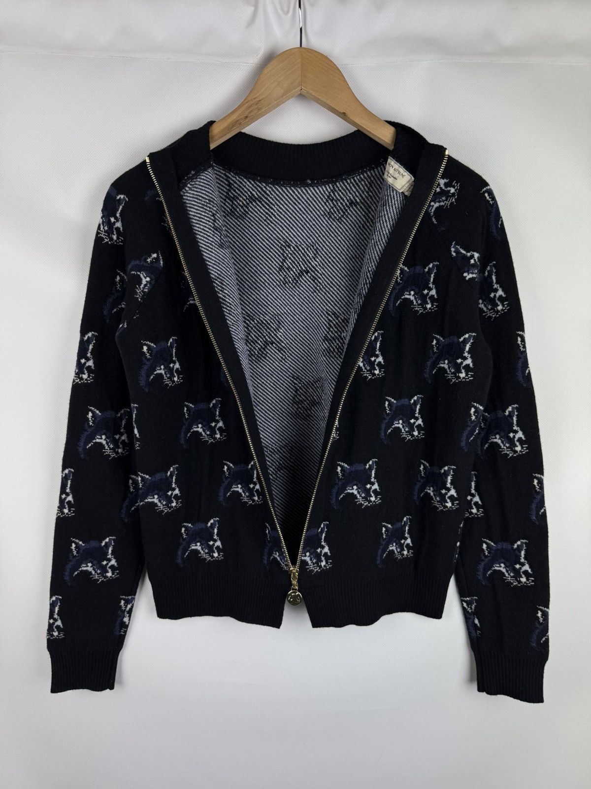 Maison Kitsune Maison Kitsune Multilogo Wool Silk Cashmere Back Zip Sweater Size S / US 4 / IT 40 - 20 Thumbnail