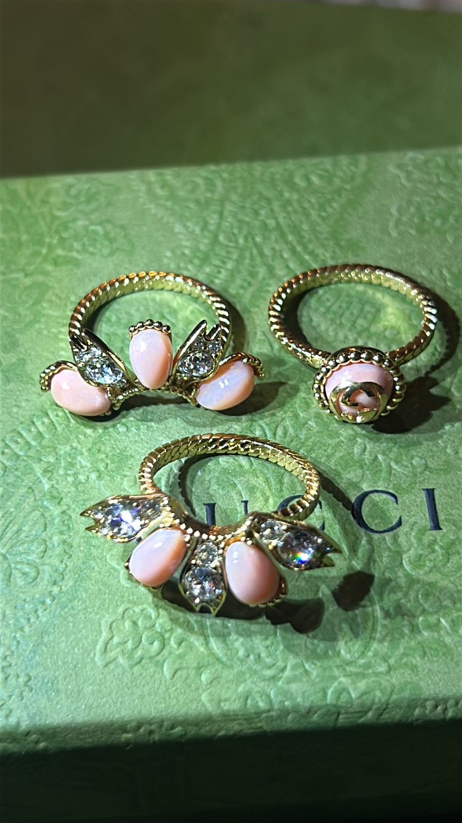 Gucci Gucci Interlocking G Flower Ring Ottone/Resin/Strass Size ONE SIZE - 6 Thumbnail
