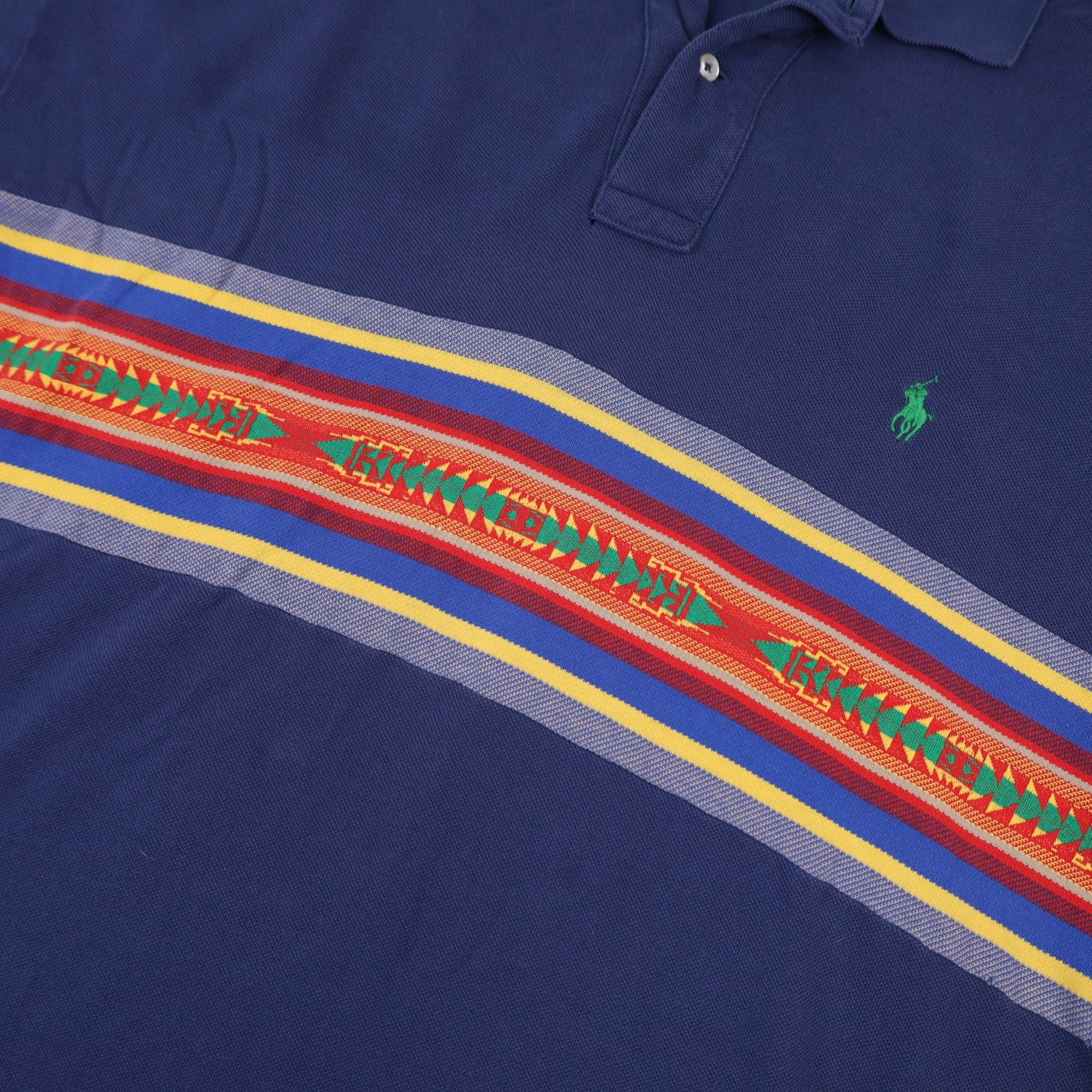 Polo Ralph Lauren × Vintage Vintage Polo Ralph Lauren Aztec Pattern Polo Shirt Size US XXL / EU 58 / 5 - 4 Thumbnail