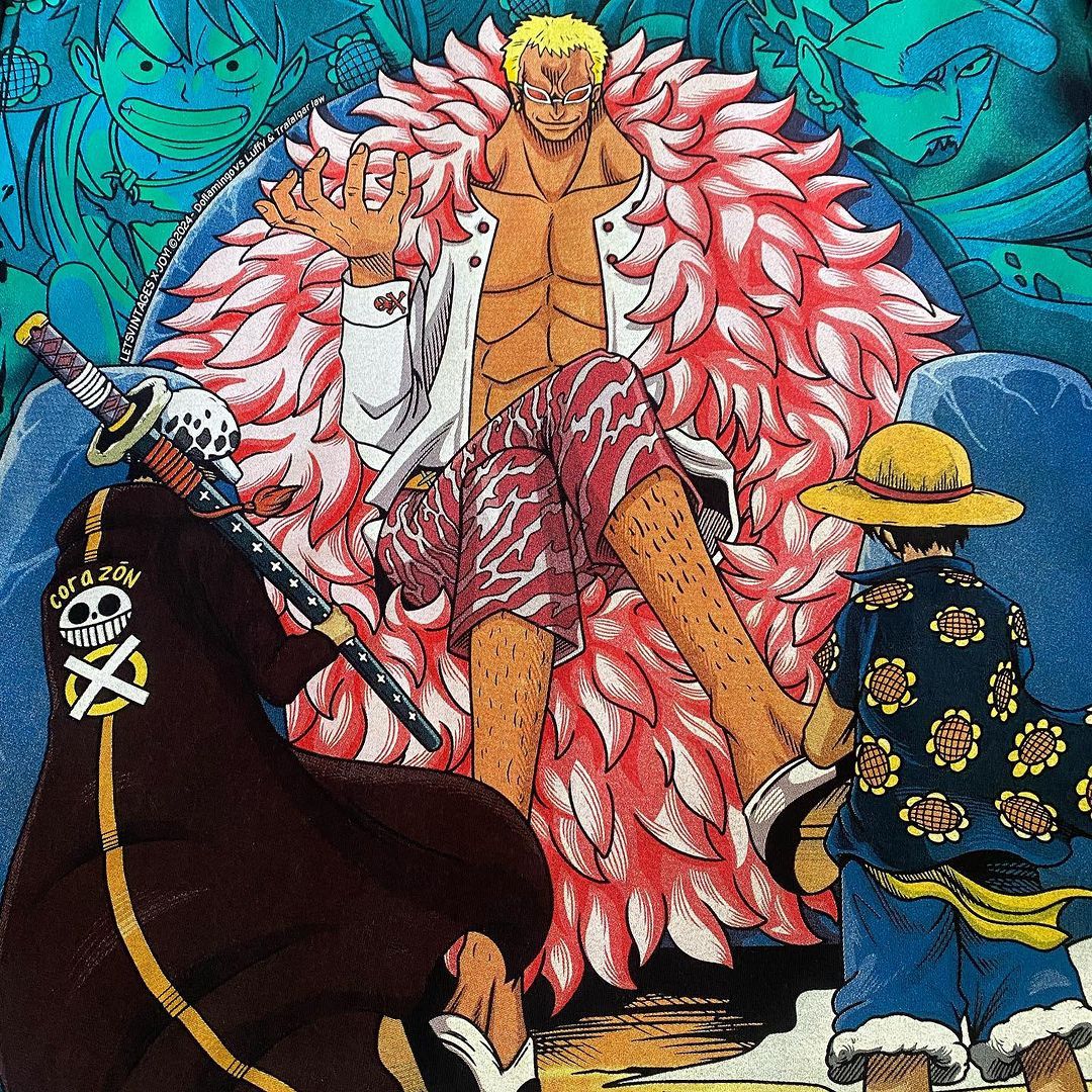 Anime × Japanese Brand One Piece 'SHICHIBUKAI' - DONQUIXOTE DOFLAMINGO Tee Size US XL / EU 56 / 4 - 5 Thumbnail