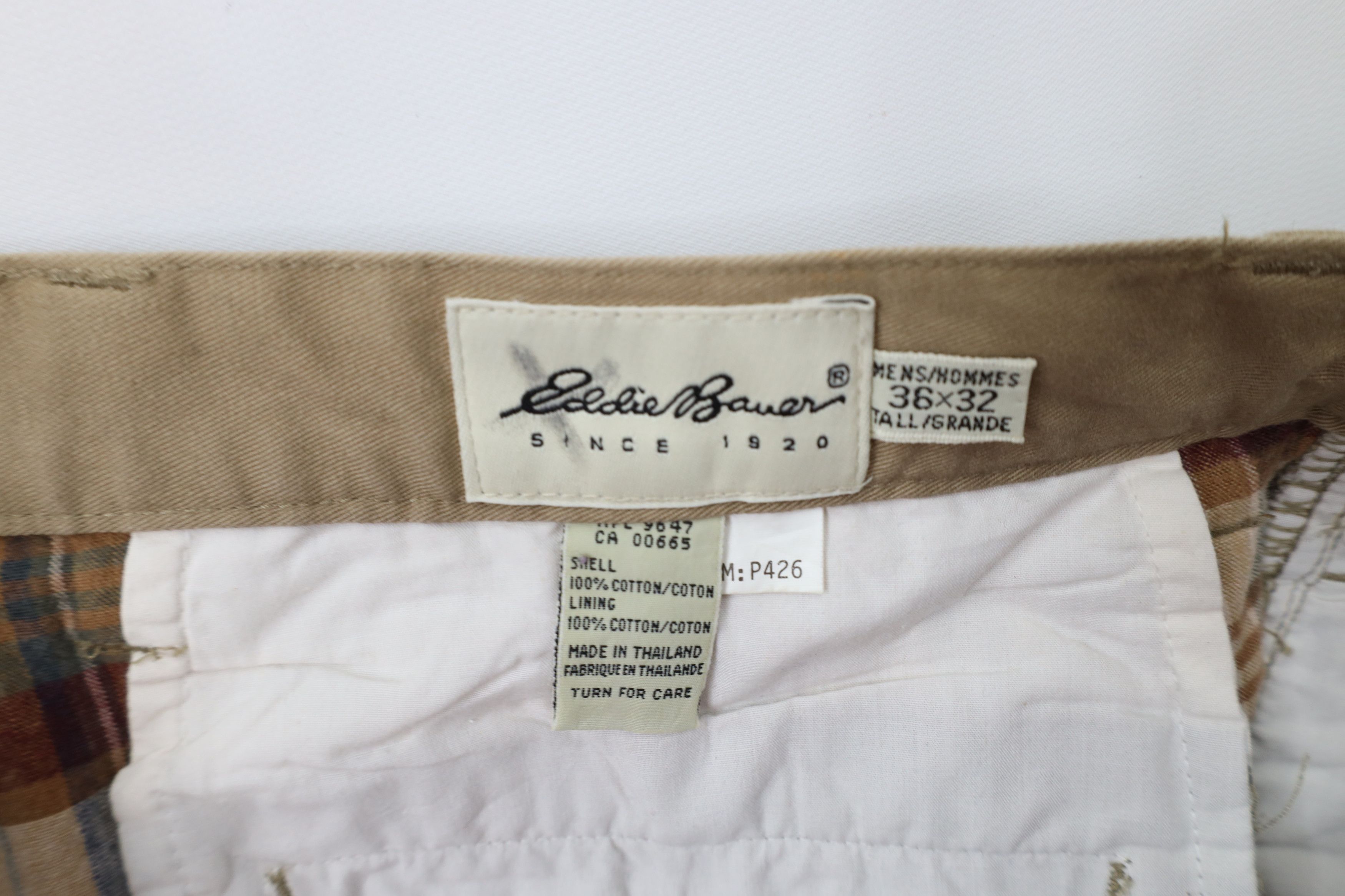 Eddie Bauer Vintage 90s Eddie Bauer Flannel Lined Wide Leg Chino Pants Size US 36 / EU 52 - 7 Thumbnail