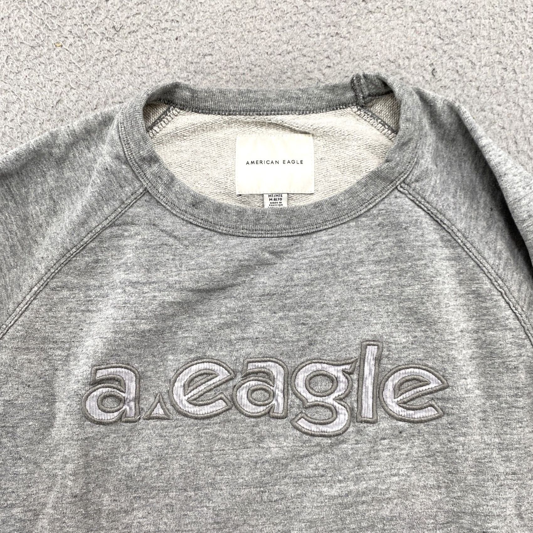 American Eagle Outfitters American Eagle Outfitters Sweatshirt Raglan Long Sleeve Embroidered Pullover Gray MT Men’s Size Big & Tall Cotton Blend Casual Shirt/ Sweater Size US M / EU 48-50 / 2 - 3 Thumbnail