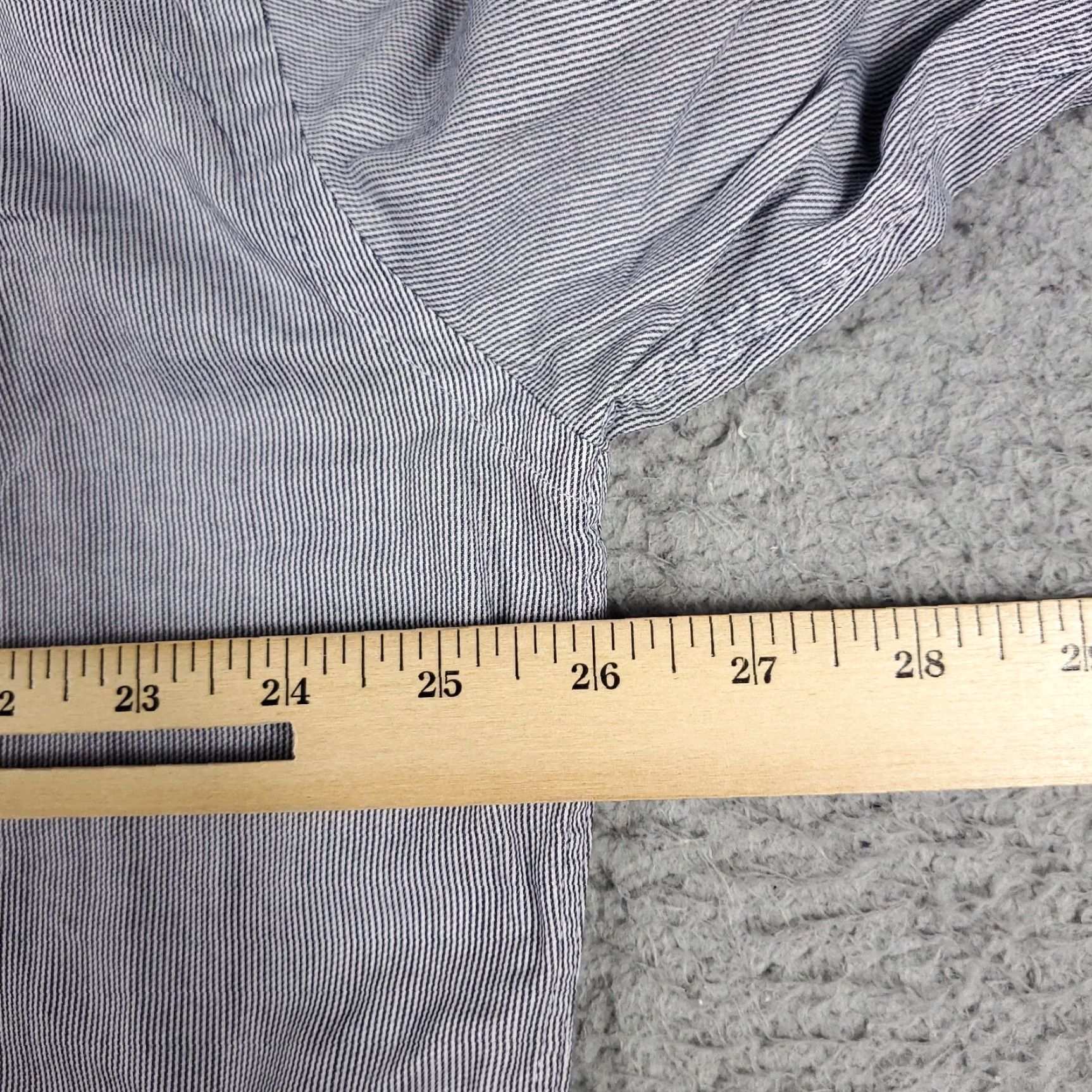 Tommy Hilfiger Tommy Hilfiger Blue Striped Dress Shirt Mens 17.5 Long Sleeve Button Up Size 46R - 5 Thumbnail