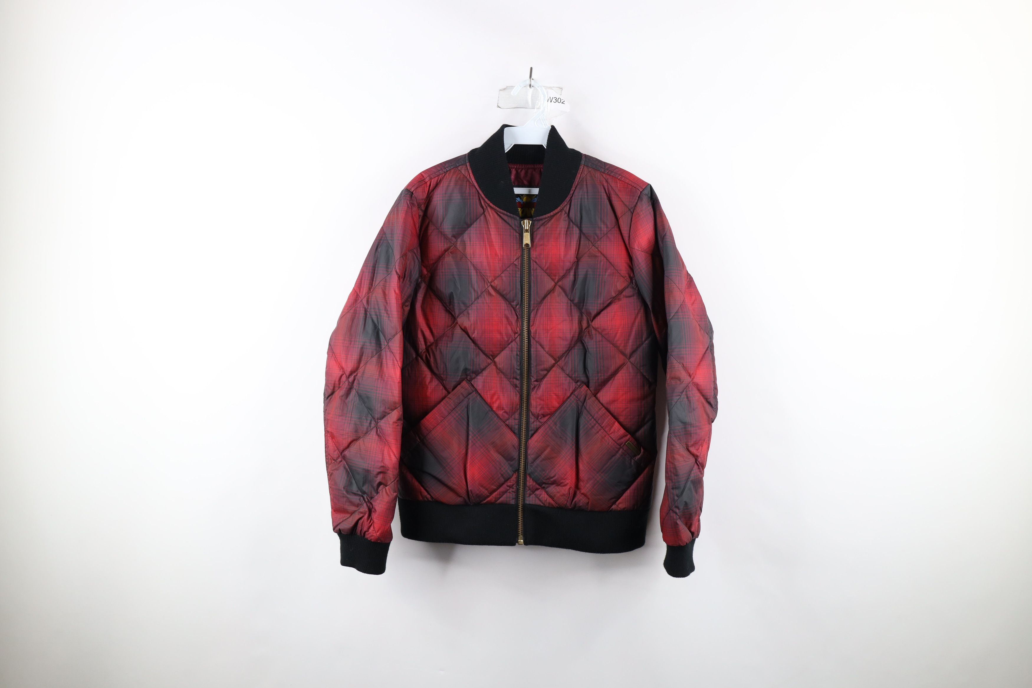 image of Eddie Bauer Insulated Skyliner Puffer Bomber Jacket Plaid, Women's (Size Medium)
