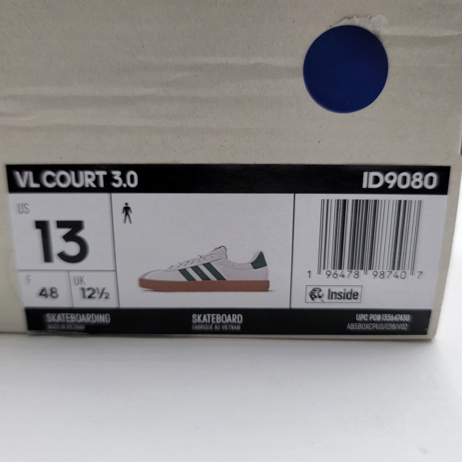 Adidas Adidas VL Court 3.0 'White Preloved Green' - Size 13 - New Size US 13 / EU 46 - 9 Thumbnail
