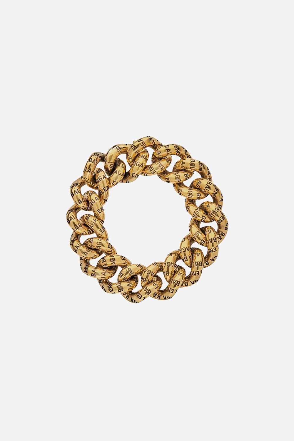 Balenciaga o1bcso1str1024 Size: S / Logo Bracelet in Gold Size ONE SIZE - 1 Thumbnail