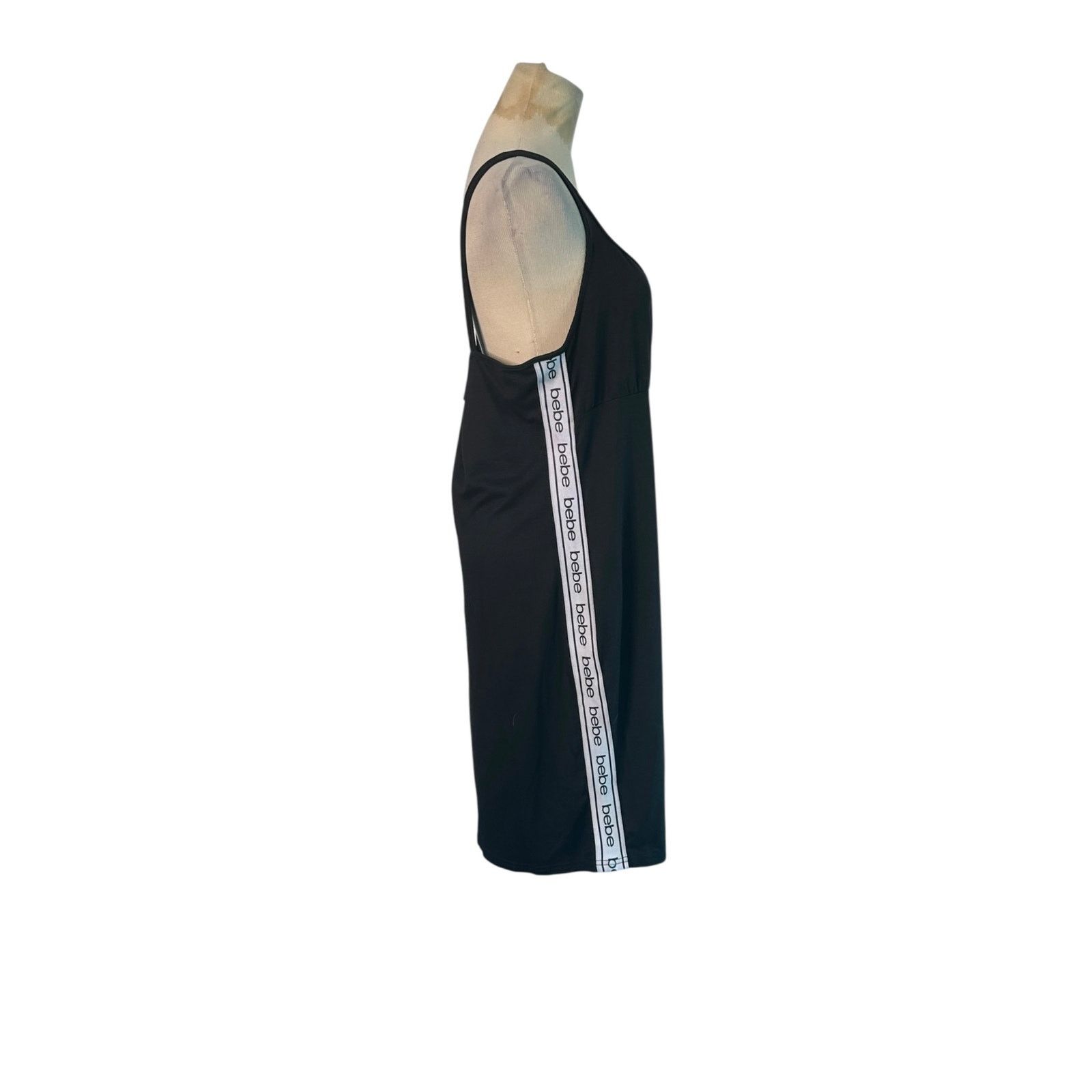 Bebe BEBE Logo Side Band Black Mini Tank Dress size XL Size XL / US 12-14 / IT 48-50 - 8 Thumbnail
