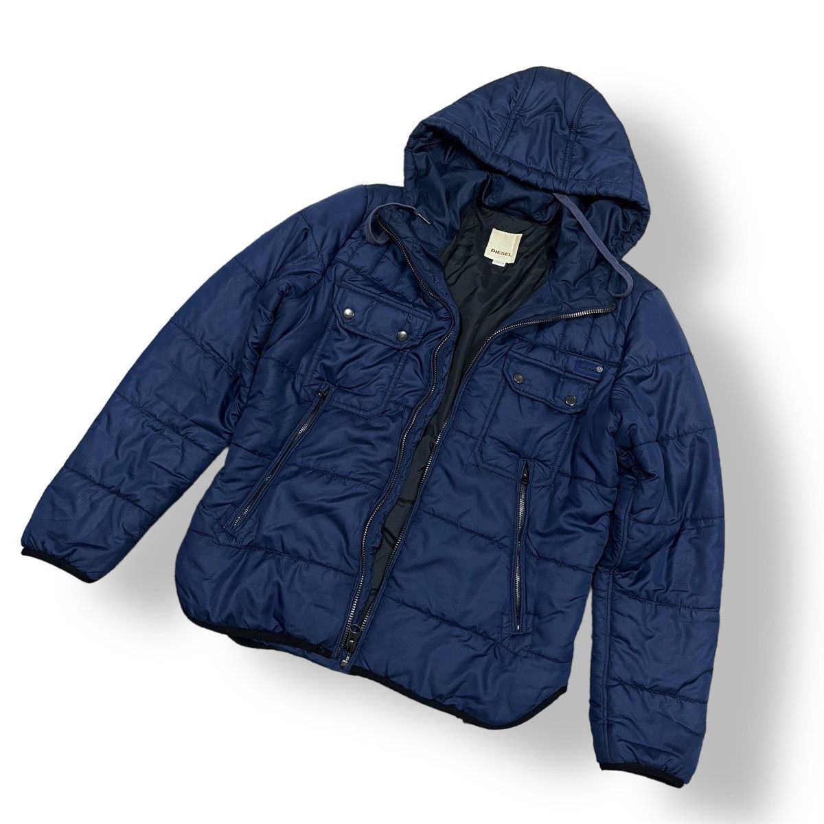 Diesel Black Puffer Hooded Jacket