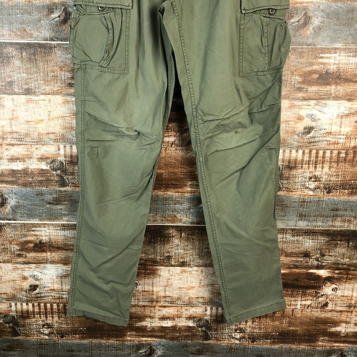 Japanese Brand DLL Uniqlo Green utility Cargo Multipocket Pants #C217 Size US 28 / EU 44 - 6 Thumbnail