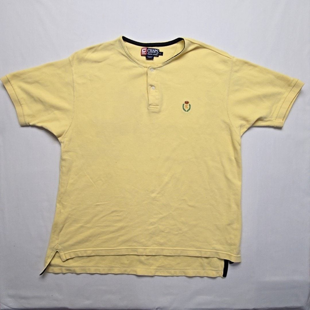 Chaps Ralph Lauren Vintage Chaps Ralph Lauren Shirt L Yellow Henley Neck 90s Size US L / EU 52-54 / 3 - 1 Thumbnail