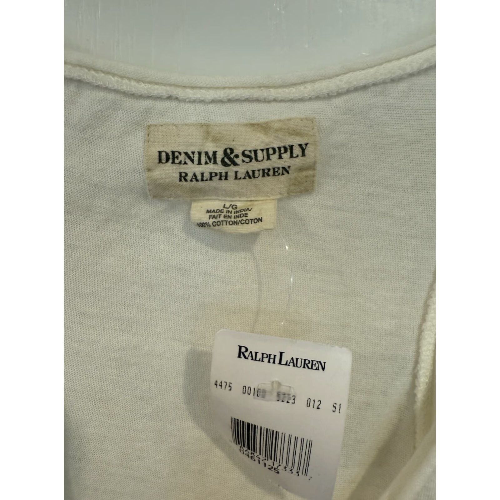 Vintage DENIM & SUPPLY RALPH LAUREN Tank Women's L Ivory Sequin Trim New with Tags Size L / US 10 / IT 46 - 3 Thumbnail