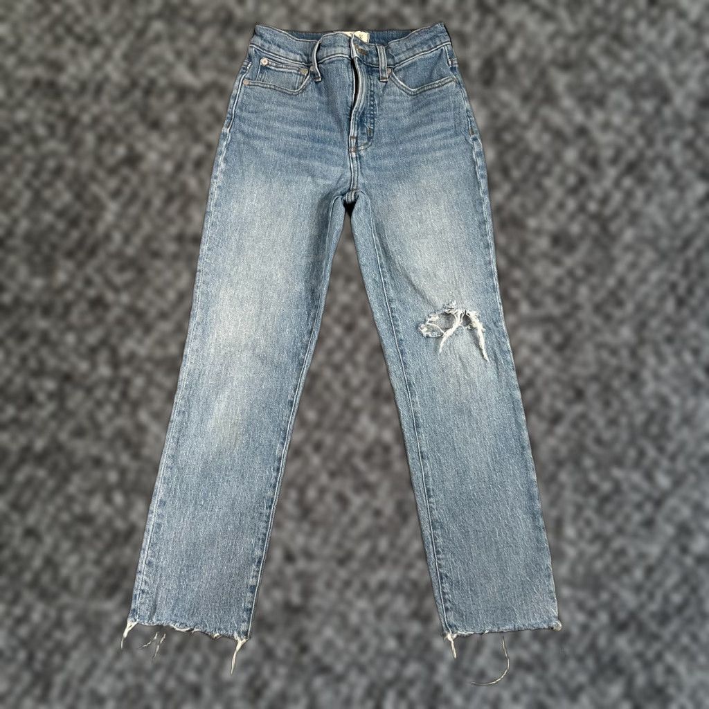 Madewell Madewell The Mid Rise Perfect Vintage Jean Women's Size 25 Light Wash Distressed Jeans Size 42" / US 20 - 1 Thumbnail