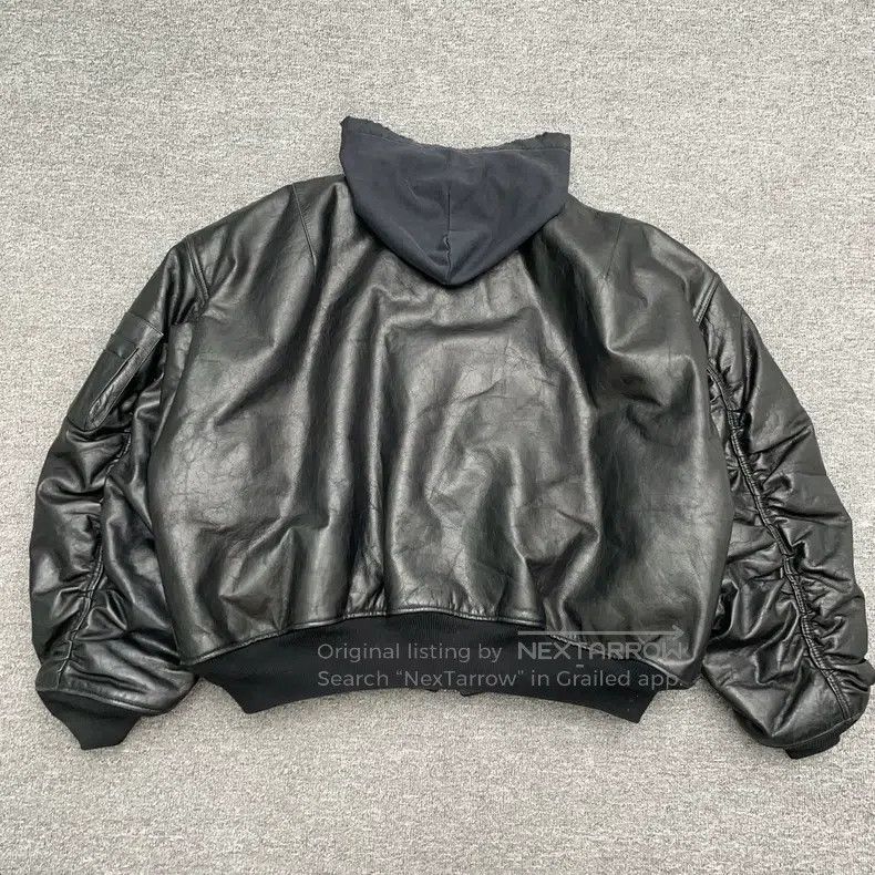 Balenciaga Balenciaga Hooded Patchwork Heavy Duty Leather Jacket Size US S / EU 44-46 / 1 - 2 Thumbnail