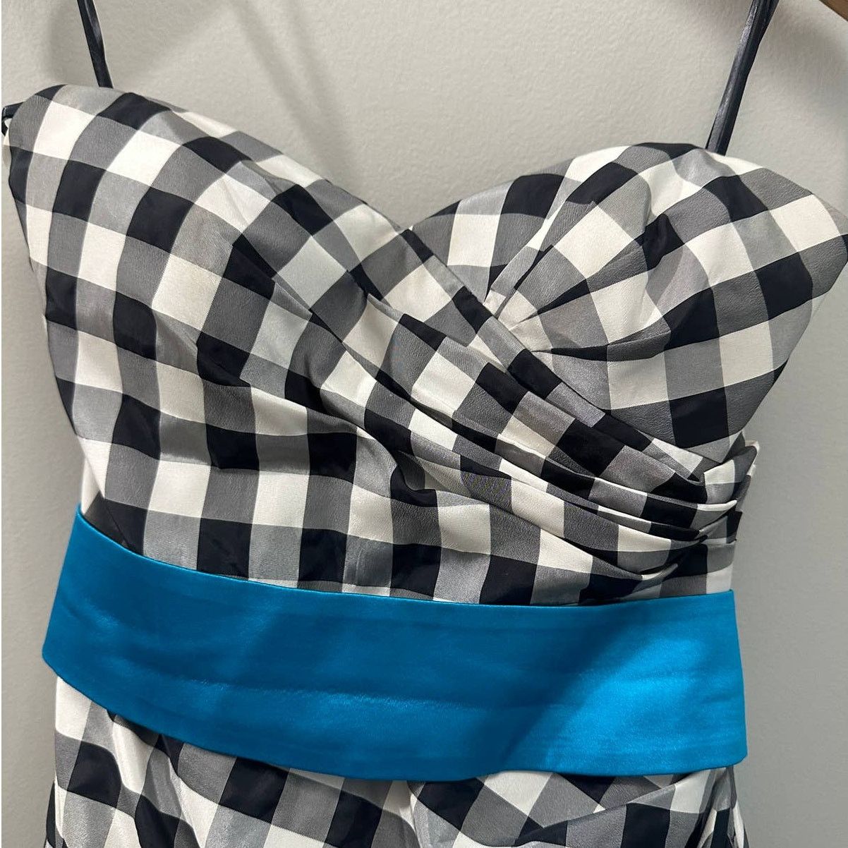 Other HFH Black White Gingham Taffeta Prom Pageant Gown Dress 4 Size S / US 4 / IT 40 - 4 Thumbnail