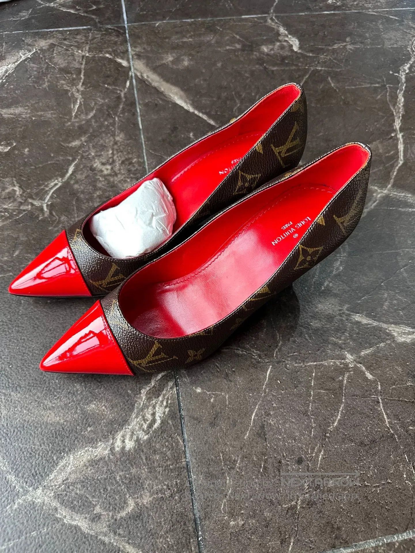Louis Vuitton Louis Vuitton Monogram Red Leather Heels. Size US 6 / IT 36 - 1 Thumbnail
