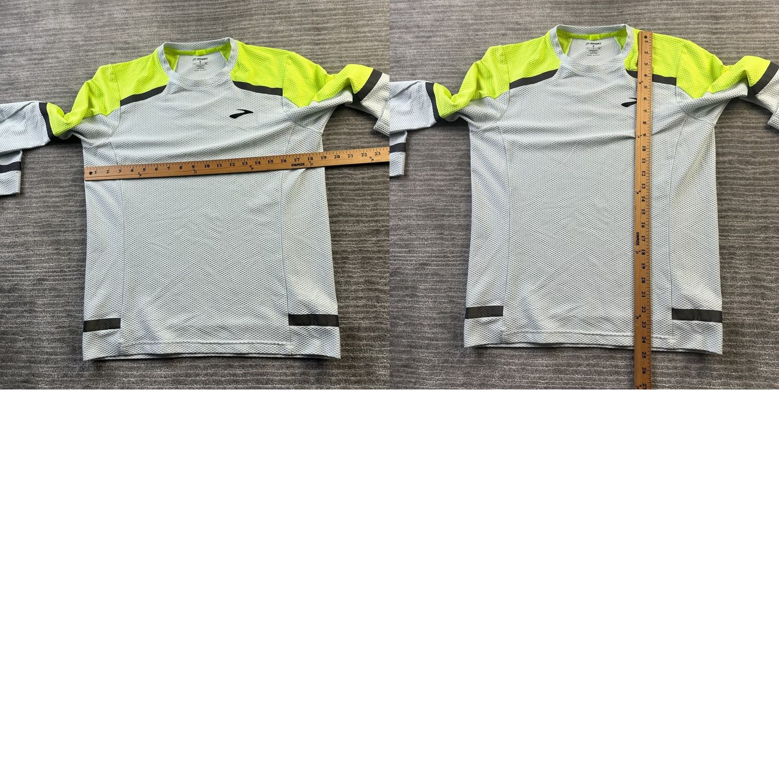 Brooks Brooks Shirt Mens S Green Carbonite Hi Vis Reflective Performance Running T-Shirt Size US S / EU 44-46 / 1 - 8 Thumbnail