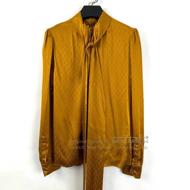 Saint Laurent Paris Saint Laurent Paris Letter Print Ribbon Design Silk Shirt Size XXS / US 00 / IT 34 - 2 Thumbnail