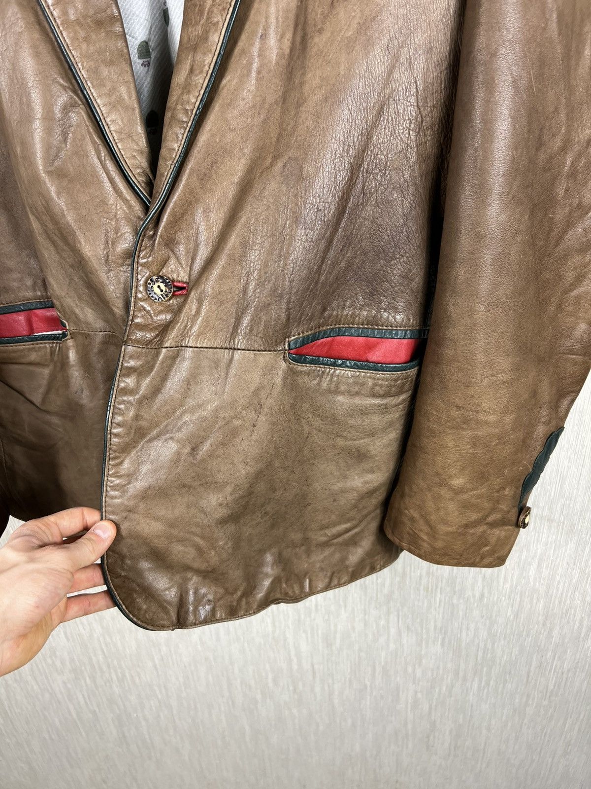 Vintage Vintage 70s genuine leather blazer jacket nordic retro Size US L / EU 52-54 / 3 - 9 Thumbnail