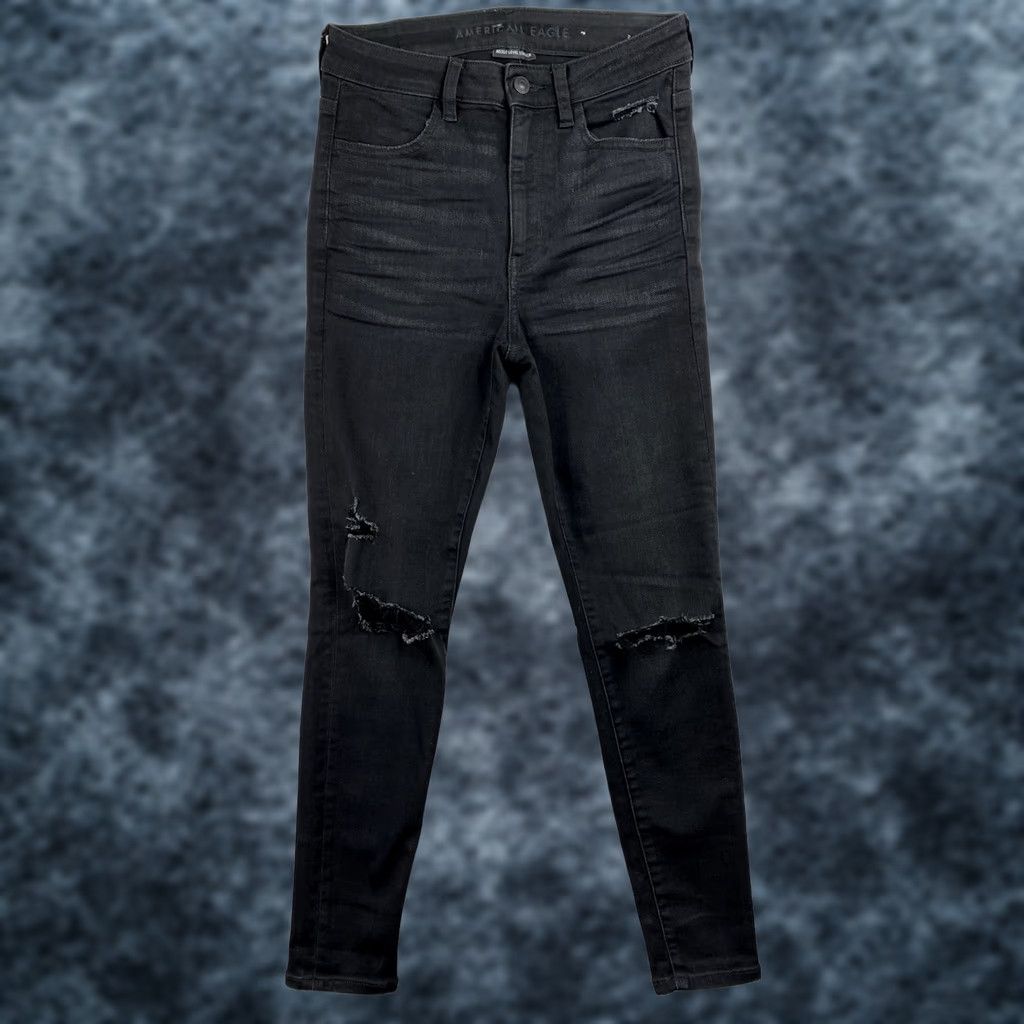 American Eagle Outfitters American Eagle Outfitters Jeans Womens 6P Black High Rise Jegging Slim 5-Pocket Distressed Denim Jeans Womens Size 28" / US 6 / IT 42 - 1 Thumbnail