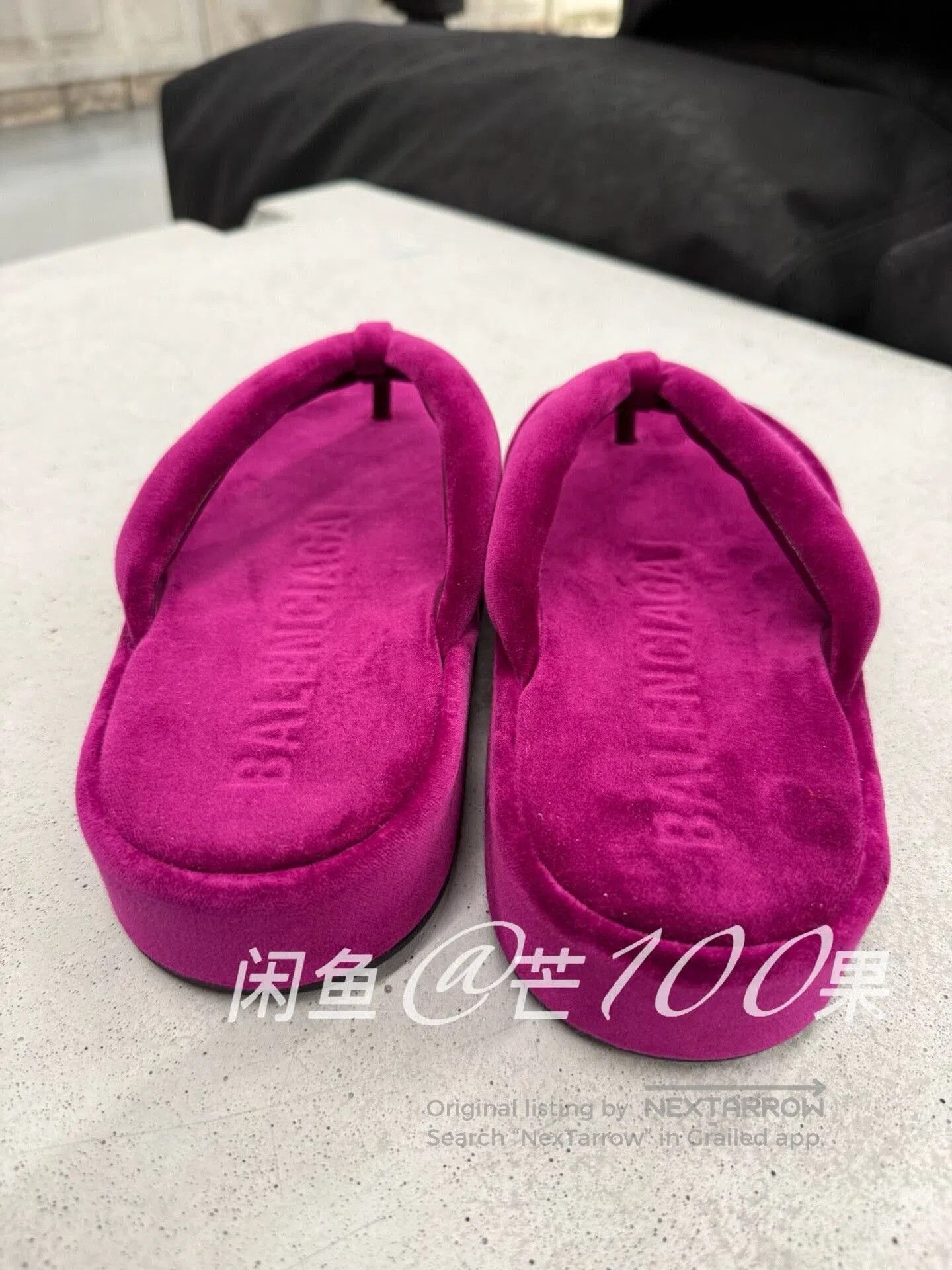 Balenciaga Balenciaga Velvet Platform Slippers. Size US 9.5 / IT 39.5 - 3 Thumbnail