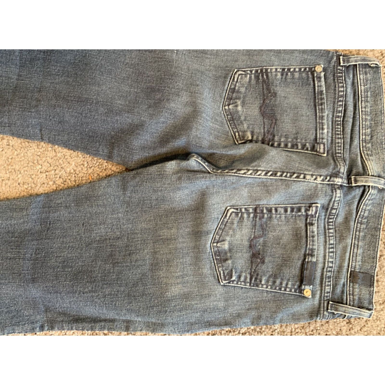 7 For All Mankind 7 For all Mankind Rocker Bootcut Jeans Women Sz 29 L30 Blue Distressed Size 29" - 2 Thumbnail