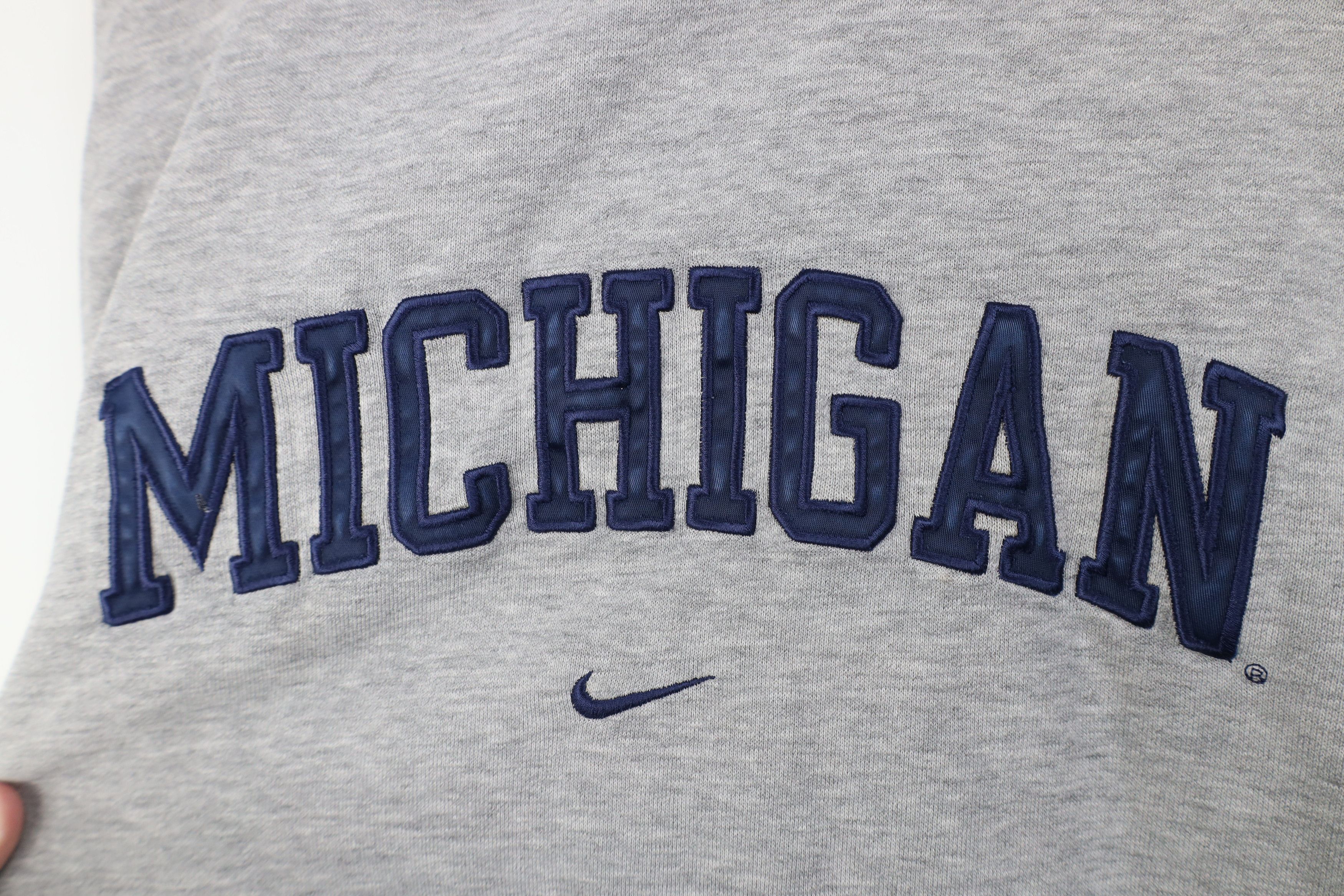 Nike Vintage Nike Swoosh University of Michigan Hoodie Gray Size US M / EU 48-50 / 2 - 7 Thumbnail
