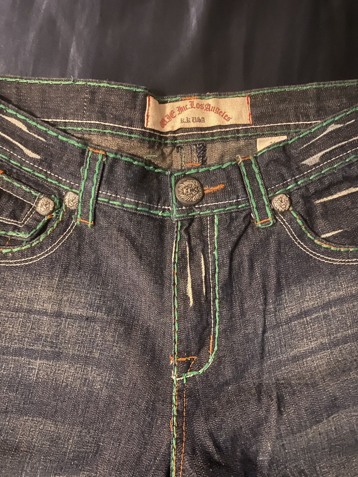 Coogi GREEN STITCHED COOGI INSPIRED JEANS Size US 34 / EU 50 - 3 Thumbnail