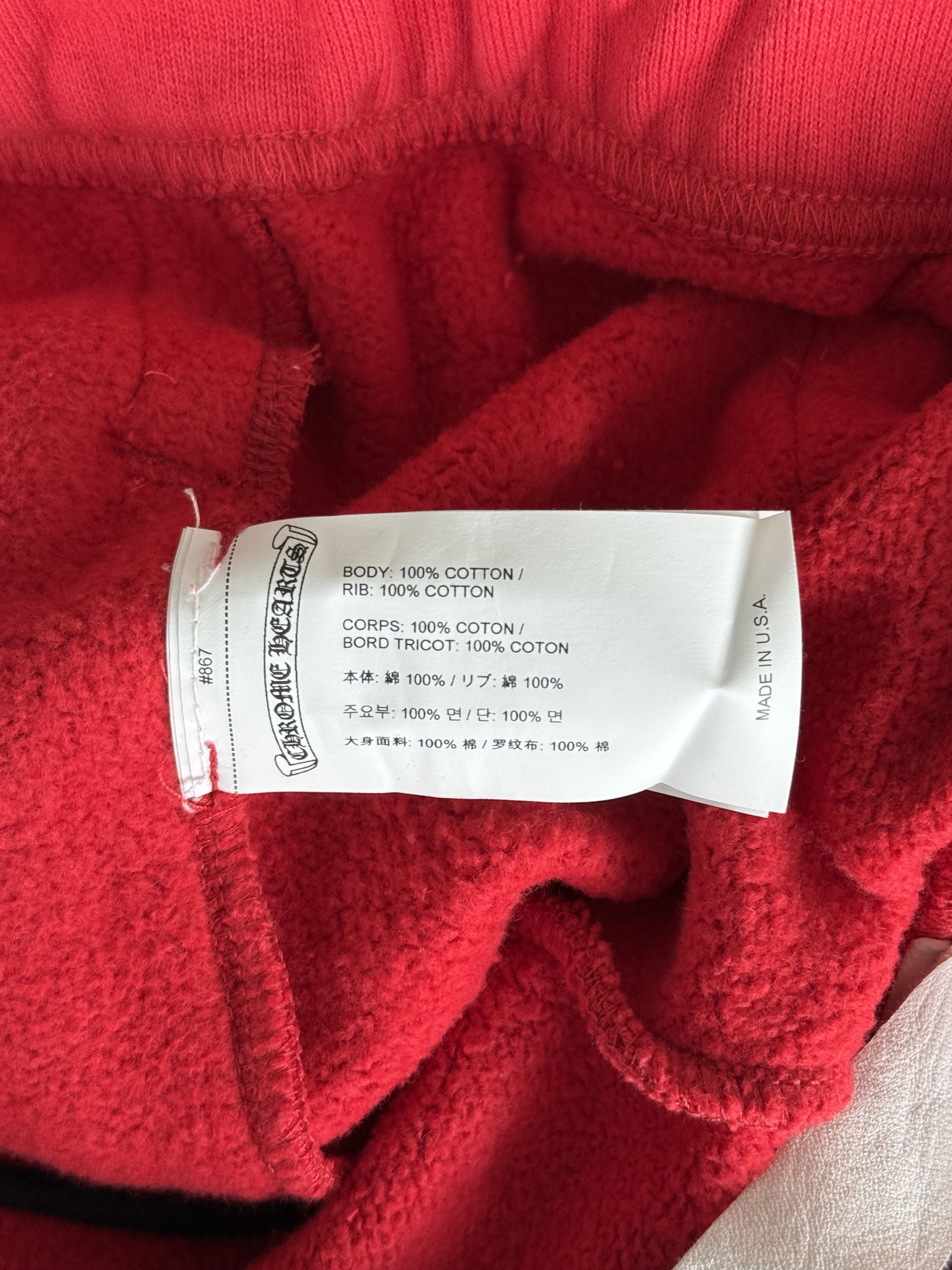 Chrome Hearts Red & White Triple Cross Embroidered Sweatpants Size US 30 / EU 46 - 4 Thumbnail