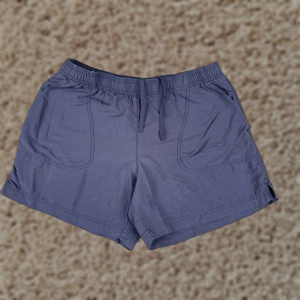 Vintage Columbia Shorts Women Medium Blue Elastic Waist 100% Nylon Gym Run Sports Size 32" / US 10 / IT 46 - 1 Thumbnail