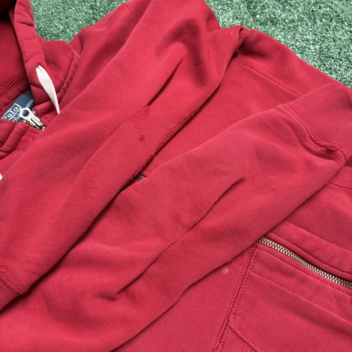 Polo Ralph Lauren Vintage Y2K Polo Ralph Lauren Waffle Knit Hoodie All Red Size US S / EU 44-46 / 1 - 3 Thumbnail