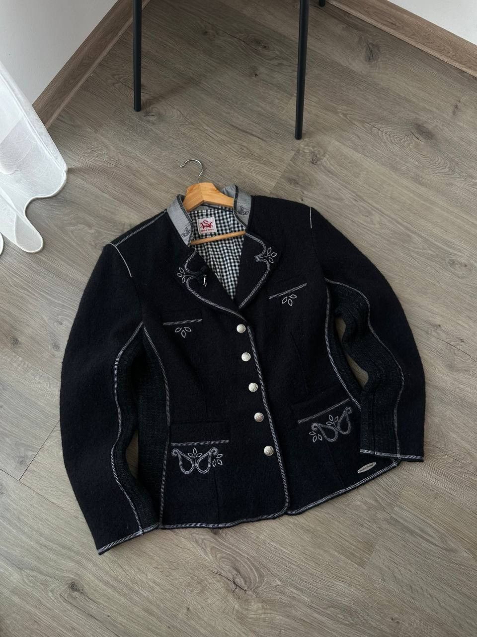 Other UK Vintage Spieth &Wensky Black Wool Jacket German Trachtenwear Size US S / EU 44-46 / 1 - 6 Thumbnail