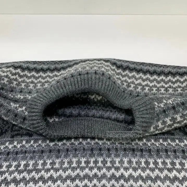 Balenciaga Balenciaga Men's Gray Sweater with Fair Isle Pattern. Size US L / EU 52-54 / 3 - 6 Thumbnail