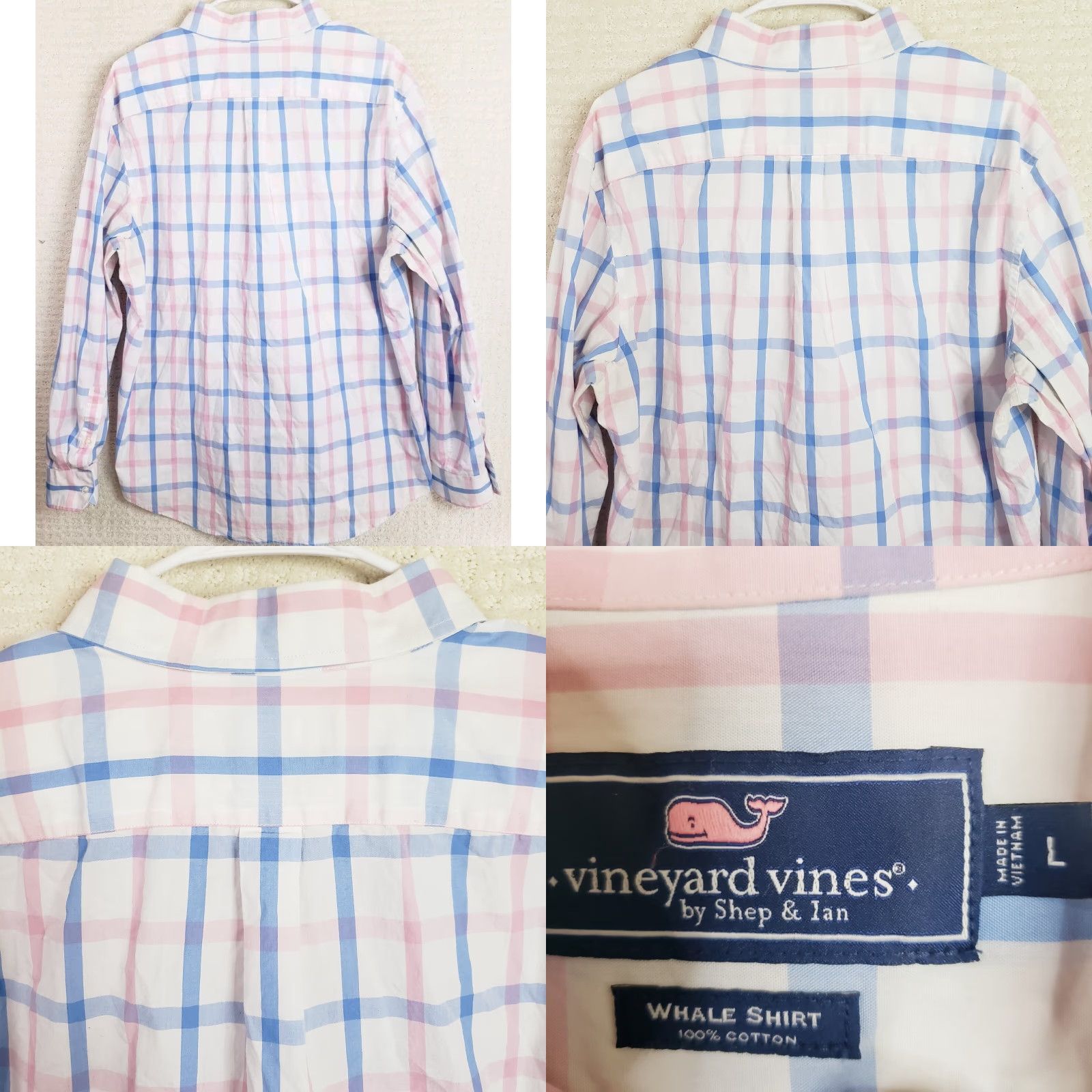 Vineyard Vines Vineyard Vines Shirt LS Men L Pink Blue White Plaid Button-Down Embroidered Whale Logo Classic Casual Dress Workwear Sweater? Size US L / EU 52-54 / 3 - 8 Thumbnail