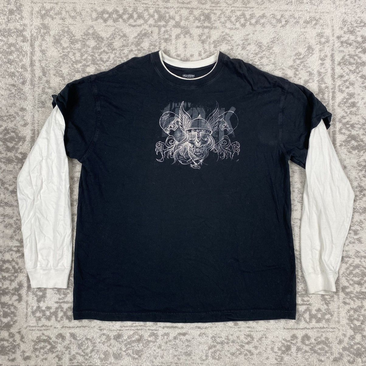 Tony Hawk Tony Hawk Layered Double Long Sleeve Skater Flames Size XL Size US XL / EU 56 / 4 - 1 Thumbnail