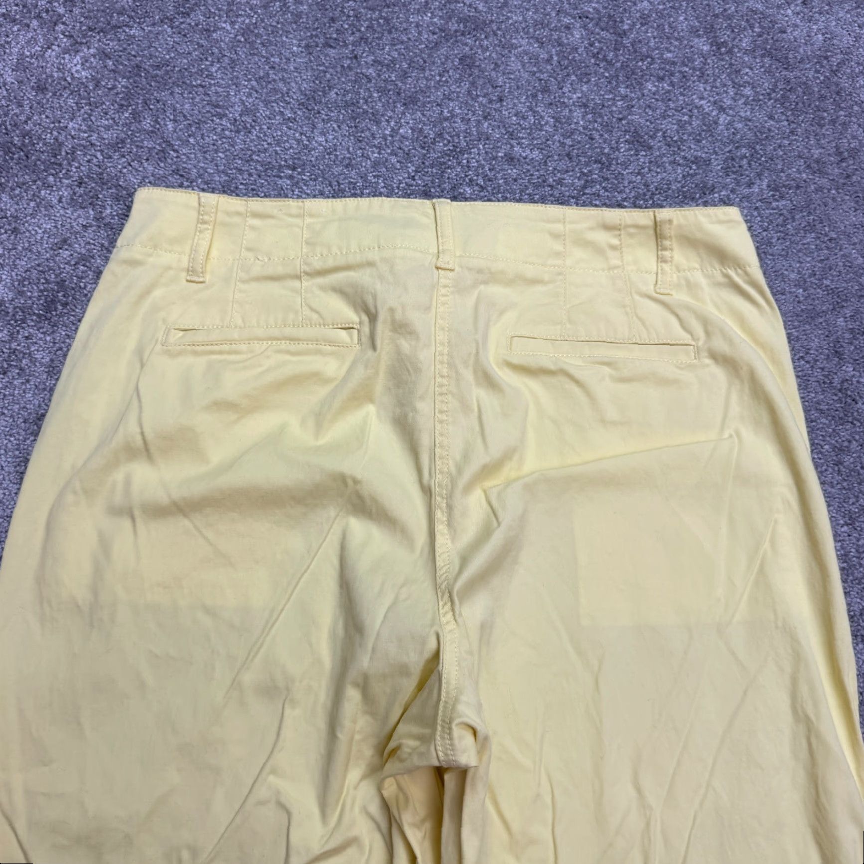 Talbots Talbots Chino Wide Leg Pants Women 14P Yellow High Rise Cotton Casual Workwear Size 36" / US 14 / IT 50 - 5 Thumbnail