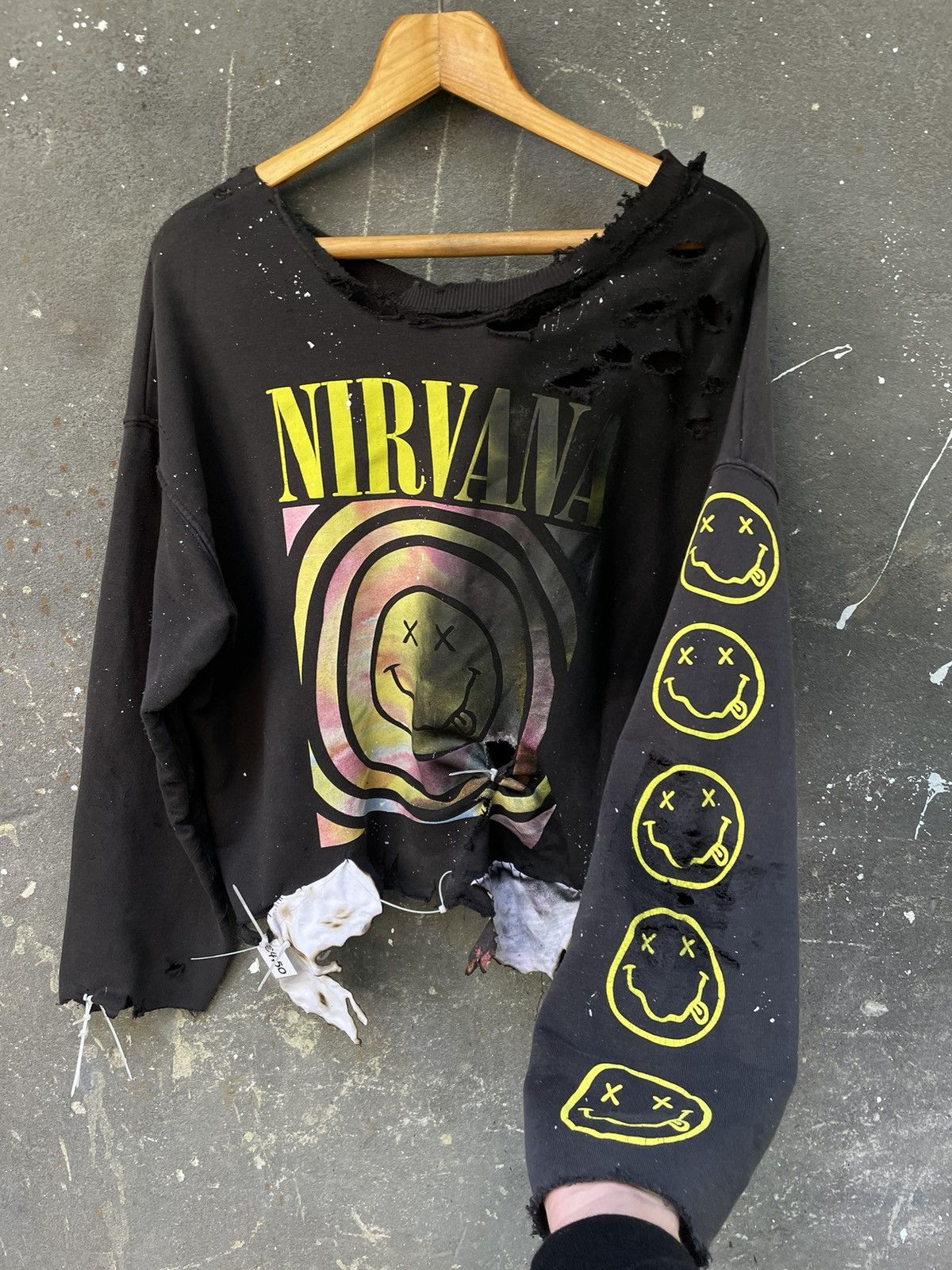 Nirvana Nirvana ☄️Distressed Custom Sweatshirt Sun Faded Retro Style Size US M / EU 48-50 / 2 - 6 Thumbnail
